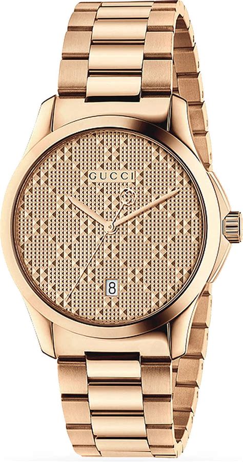 rose gold gucci mens watch|Gucci diamond watches ladies.